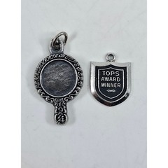 Vintage TOPS Club Inc Award Charms Pennsylvania 1974 Mirror & Shield Pendant Set