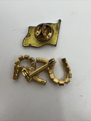 VTG 9 Patriotic Rhinestones Pendant Charm Brooches 2 Rafaelian Flags USA Eagle