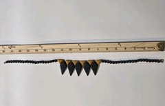 ⚡ “Electric Geometry” – 1980s Chunky Statement Necklace – Mustard Yellow &…