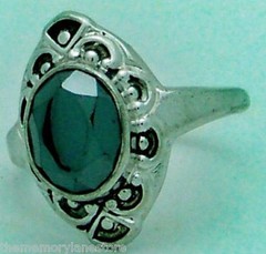 BEAUTIFUL VINTAGE ESTATE UNCAS HEMATITE STERLING SILVER RINg, SZ 8.25