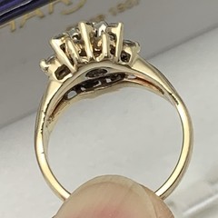 Vintage 14k Solid Yellow Gold .90ct Natural European Cut Diamond Ring