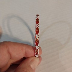Lot of 4 Red and White Glass Bangle Bracelets Vintage 1960s India