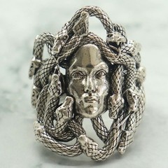 Buy 3 Get 1 Free Medusa Gorgon Head Women Silver Rings Many Size