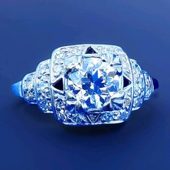 Original EARTH MINED DIAMOND Deco Engagement Ring Vintage PLATINUM Solitaire S 6