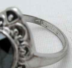 BEAUTIFUL VINTAGE ESTATE UNCAS HEMATITE STERLING SILVER RINg, SZ 8.25