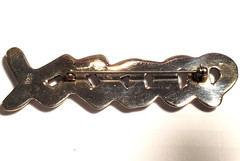 Vintage 1980s X and O Abstract Modern Art Puffy Sterling Silver Pin Brooch 14.9g