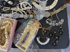 Huge Vintage Jewelry & Watch Lot: Estate Finds, Necklaces, Bracelets 12lbs Mix