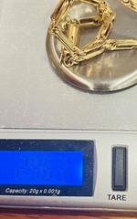 10k gold tube barrel clasp paper clip bracelet 2.95 grams #3