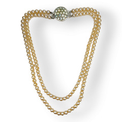 Vintage Sarah Coventry Faux Pearl Two Strand Necklace Reversible Clasp