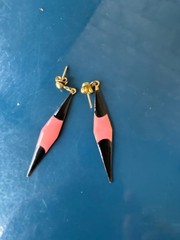 Vintage Earrings Lot 1980s Enamel Metal Plastic Pink Blue Red