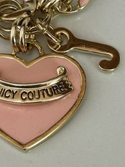 VINTAGE Y2K JUICY COUTURE GOLD TONE ENAMELED HEART NECKLACE