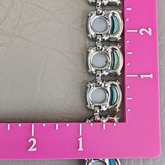 Vintage Thermoset Necklace Blue Silver Tone 15.5″