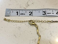 Unique Statement Gold Tone Necklace with Pendant Wood Rhinestone Dangle Boho Art