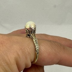 Art Deco Antique 14kt Yellow Gold Genuine Opal Ring Size 6 3.3 Grams