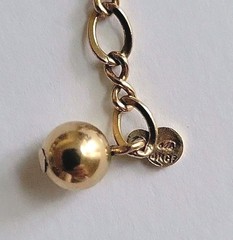 Wells Four Bead Gold Necklace 15″ 14K GF Mid Century Choker or Childs Adj J Hook
