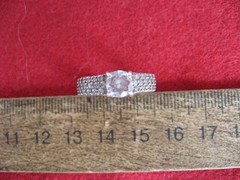 Sterling Silver 925 CZ Engagement Ring Size 6.5 (17mm) Clear Round ,Ukraine