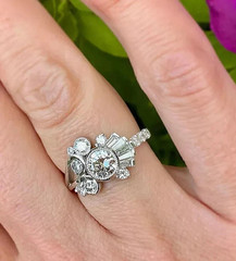 3.15Ct Art Deco Style Lab Created Diamond Engagement 14K White Gold Finish Ring