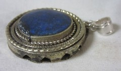 Vintage Blue Lapis Luzuli Round 1 7/8 Inch Pendant Collectible BLLRPC-1