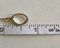 14k Yellow Gold Filled Quartz Pendant Chain Necklace Y Drop 15in plus 4in Drop