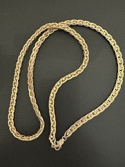 Vintage Bold Chunky 14KGP 23″ Chain Necklace. Foldable Links. From Flat to 4mm.