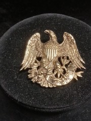 Vintage 1968 Sarah Coventry American Eagle Brooch Gold Tone