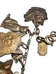 Vintage Pididdly Links Cat Cats Charm Bracelet