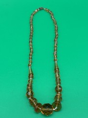 Antique Art Nouveau Cut Crystal Amber Costume Jewelry Necklace Art Deco – 01