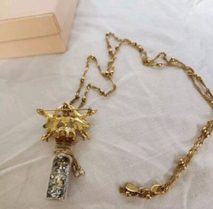 Vintage RARE HTF Retired Kirks Folly Angel Folly Dust Necklace/Pin w/Box 36″