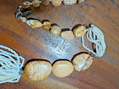 Coldwater Creek Jasper Stone Multi-strand Seed Bead 32” Necklace Boho Butterfly