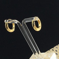 Hoop Earrings Gold Tone Huggie Pierced .75″