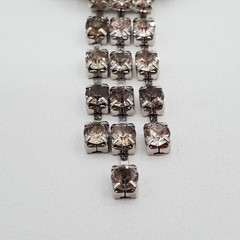 VTG Bow Brooch 2.25in Silver Tone Brilliant Crystal Dangling Rhinestone Estate