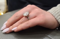 6.02ct 14k White Gold Vintage Engagement Ring Lab Grown Simulate Diamond