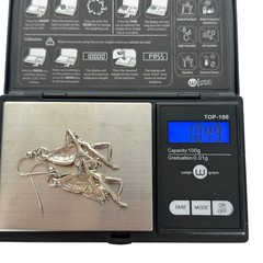 Vintage Art Deco Silver Butterfly Winged Nude Fairy Woman Dangle Earrings