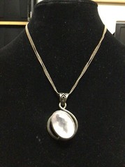 Vintage 925 Real Rose Quartz Pendant W/ VTG DESIGN AGI 925 ITALY Necklace