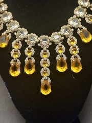 Early Vintage Hattie Carnegie Dramatic Rhinestone Necklace Irradiated HC Mark