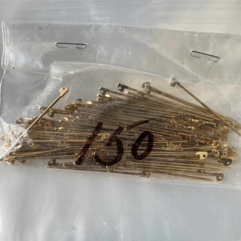 150 Vintage New 40mm Brass Pin Stems