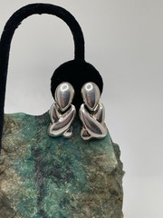 Sterling Silver 925 Clip Earrings Hinged Dangle Drop SU Thailand Vintage