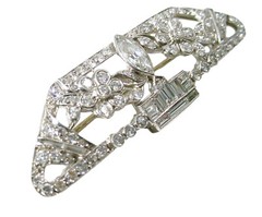 Rare Art Deco 2.15 Ct Diamond Platinum Brooch
