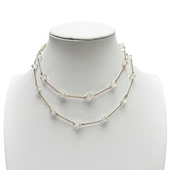 Vintage ACO 12K Gold Filled Faceted AB Crystal Chain Station Necklace 29”