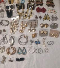 Vintage To Modern 120 Pairs Of Earrings Clip On Post Hangers Various Colors Size