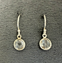 Vintage TGCC Sterling Silver Clear Quartz Dangle Earrings 925