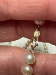 Vintage Single strand pearl necklace Lot of 3 with 10K gold clasps 17-18” inches