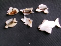 Vintage Carved Mother of Pearl Animal Pins Lot – Birds Fish Horse Brooches