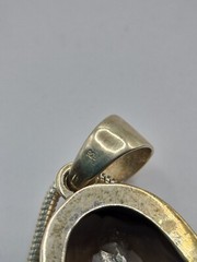 Italian Sterling 925 and Smoky Topaz Necklace 1/25″ faceted Topaz Stone
