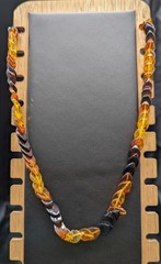 Vtg 17 in Cherry/ Cognac Honey/ Butterscotch Barrel Clasp Nugget Necklace 925-4