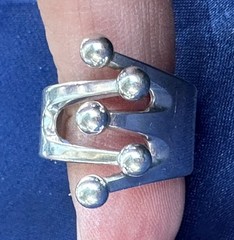 A.G. Ecker Anna Greta Sterling Silver Jester Crown Ring Norway 1960s-70s Vtg