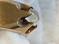 Vtg 1930’s Men’s Ring Sz 9 3/4 5.2mm Stone 1/20 14 K Gold Shell Band *READ*