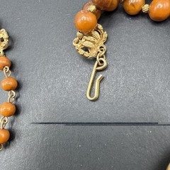 Hobe Signed Beaded Glass Brown Necklace 14” J5
