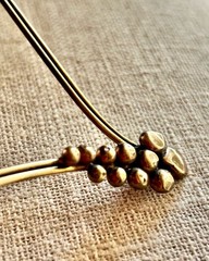 Vtg Brass Collar Necklace Modernist Brutalist V Shape Abstract Statement Solid