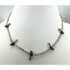 Vintage Southwestern Fetish Liquid Sterling Silver Birds Necklace 15.5″
